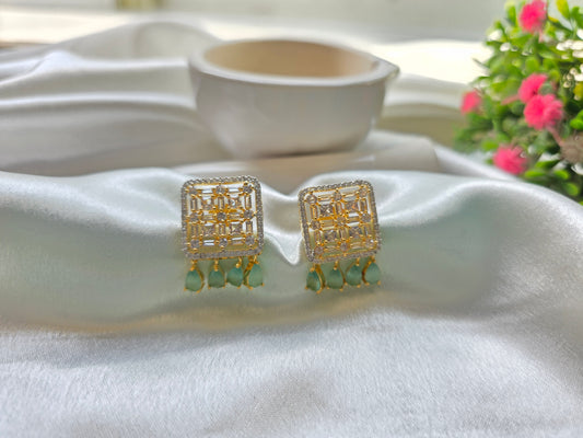 Light Green With Small Beads AD Necklace