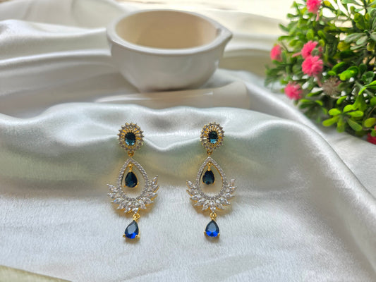 Blue And White Oval Pearl AD Set