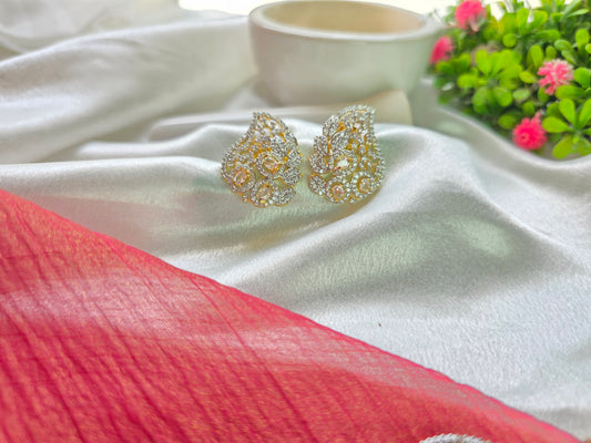 Cream And Small White Beads AD Necklace