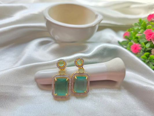 Pista Green With White Small Beads AD Necklace