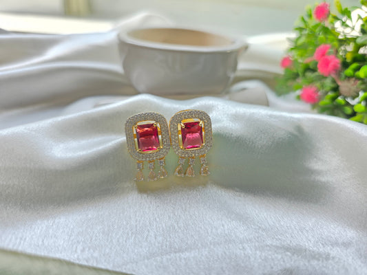 Maroon With White Small Beads AD Necklace