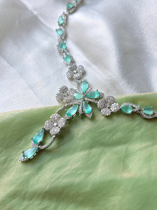 Berry Light Green AD Necklace