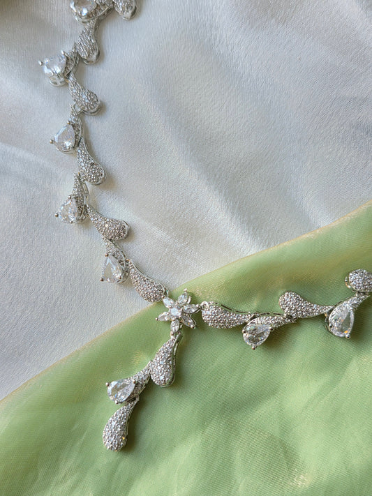 Velora White AD Necklace