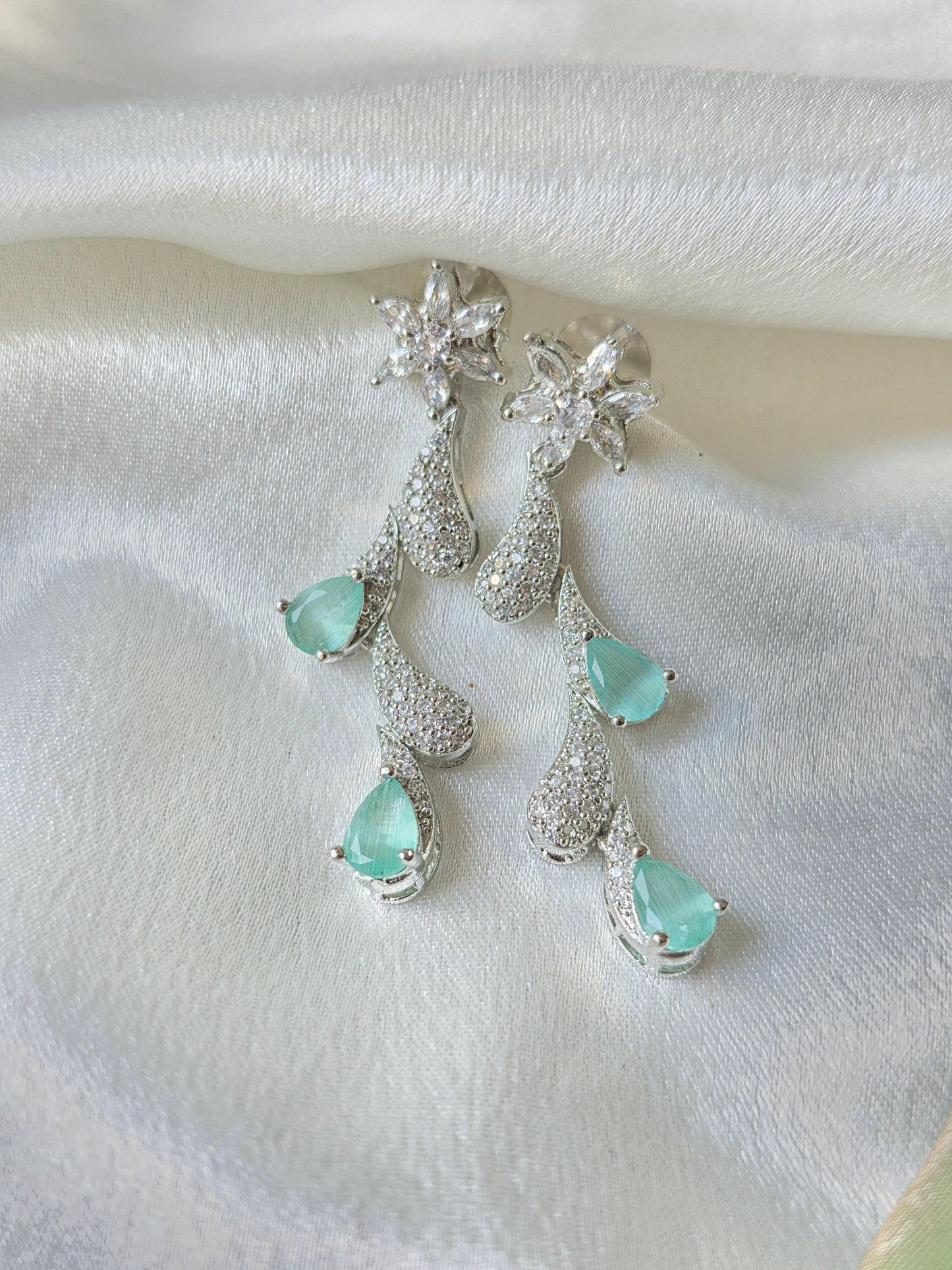 Velora Light Green AD Necklace