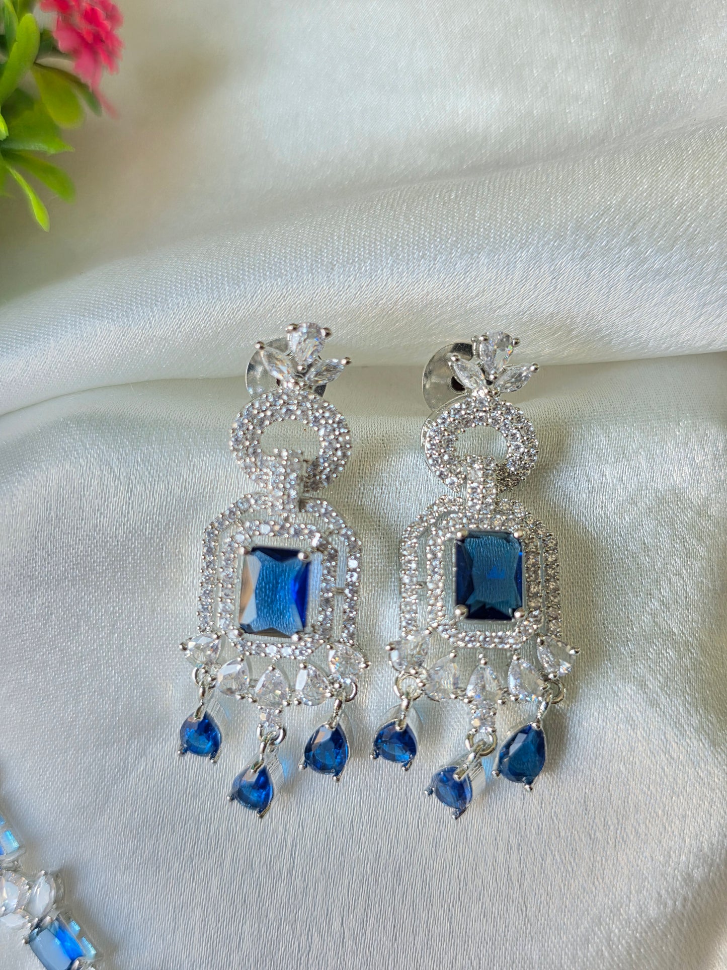 Elara Blue AD Necklace