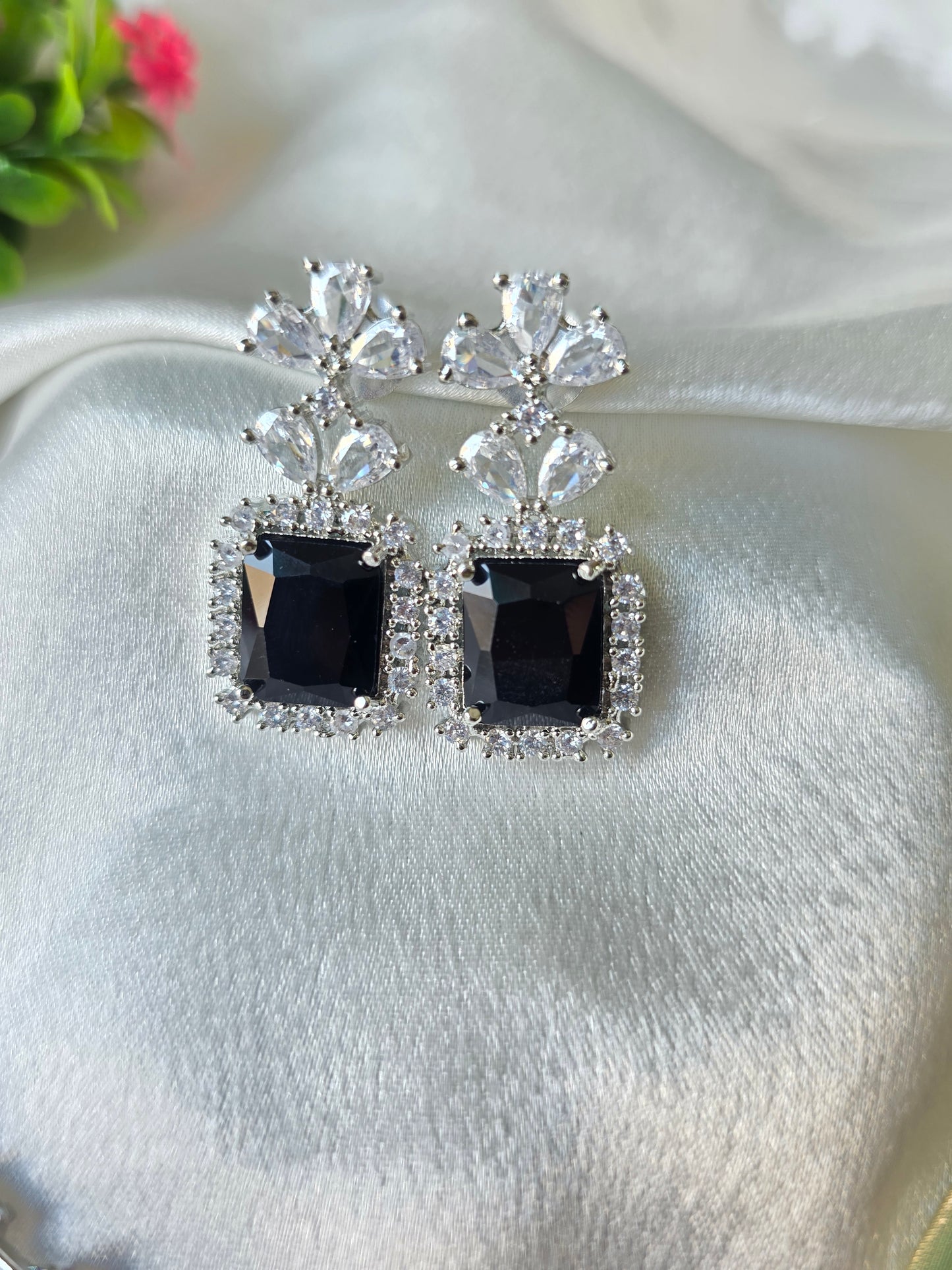 Rome Black AD Necklace