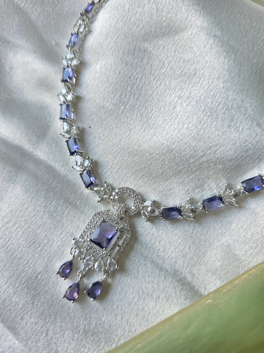 Elara Purple AD Necklace