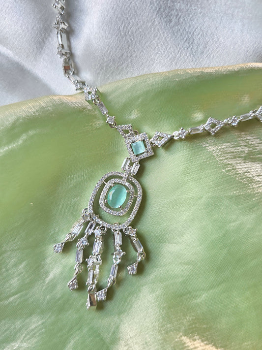 Elenza Light Green AD Necklace