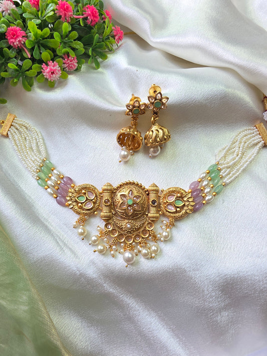 Lirona Antique Multicolour Choker Set
