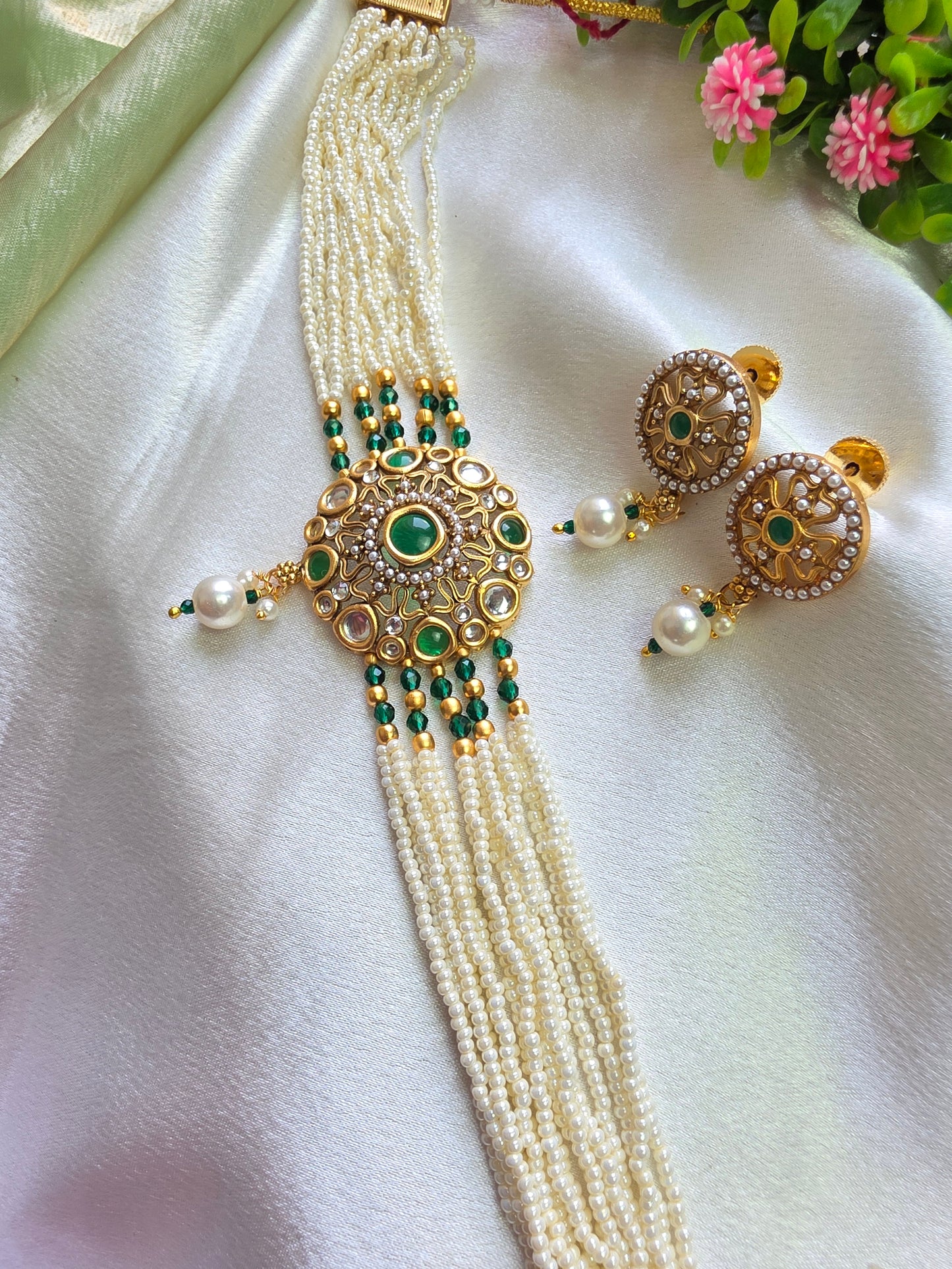 Garner Green Royal Pearl Choker Set