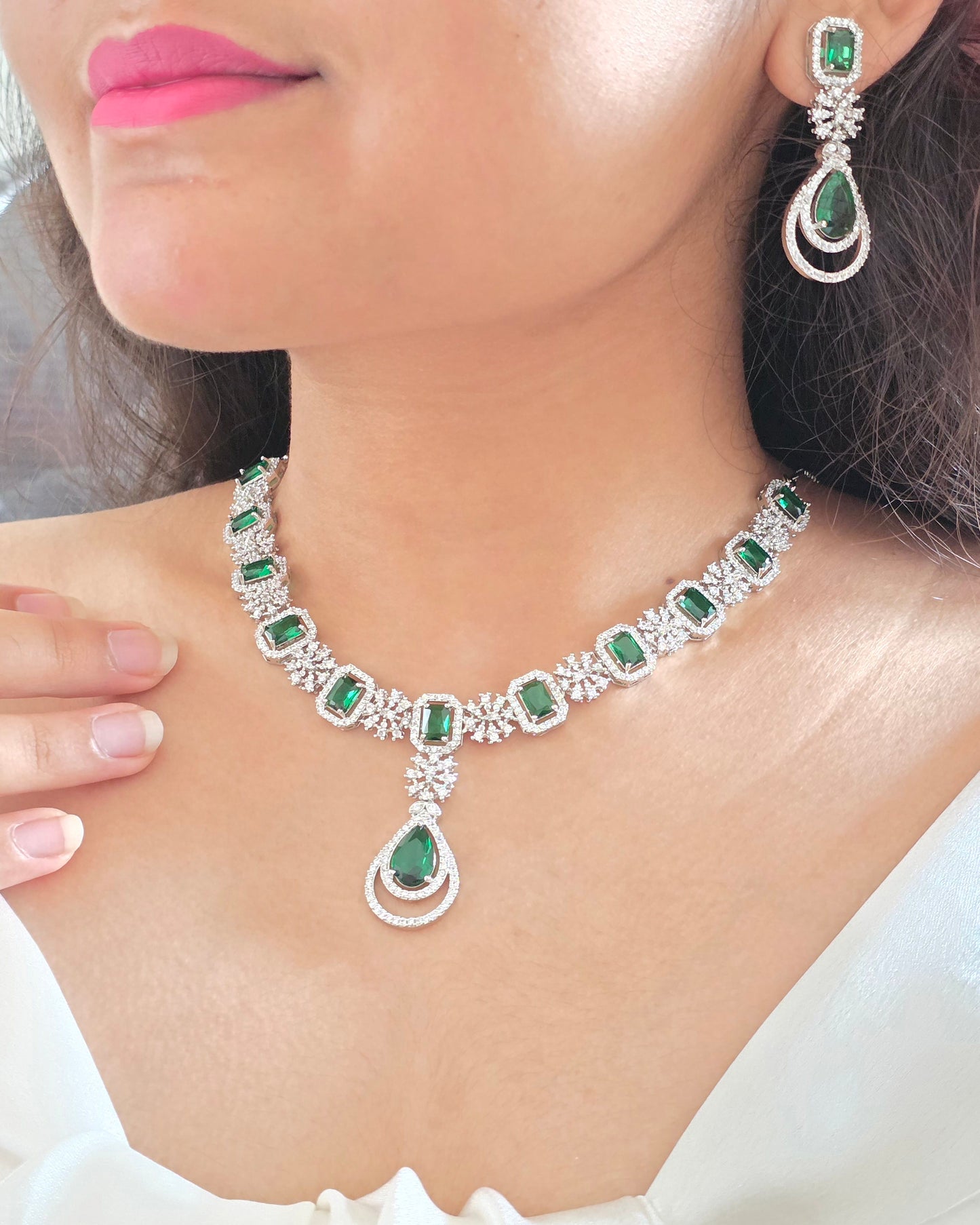 Dark Green AD Necklace