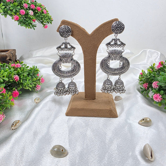 Regal Hoop Oxidised Earrings