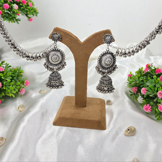 Antique Spiral Oxidised Earrings