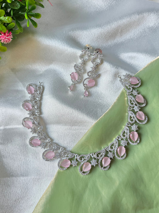Glow Light Pink AD Necklace