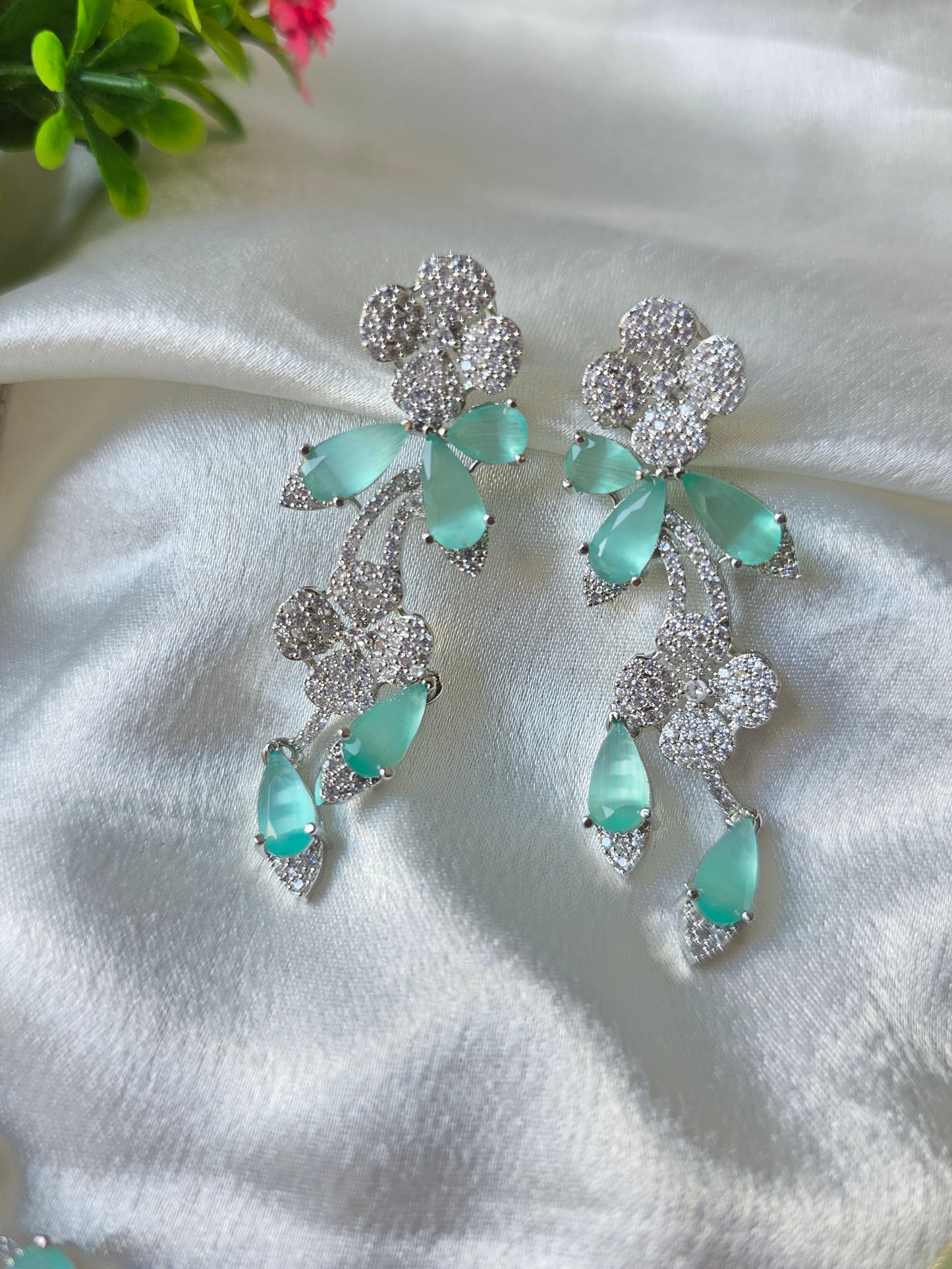 Berry Light Green AD Necklace