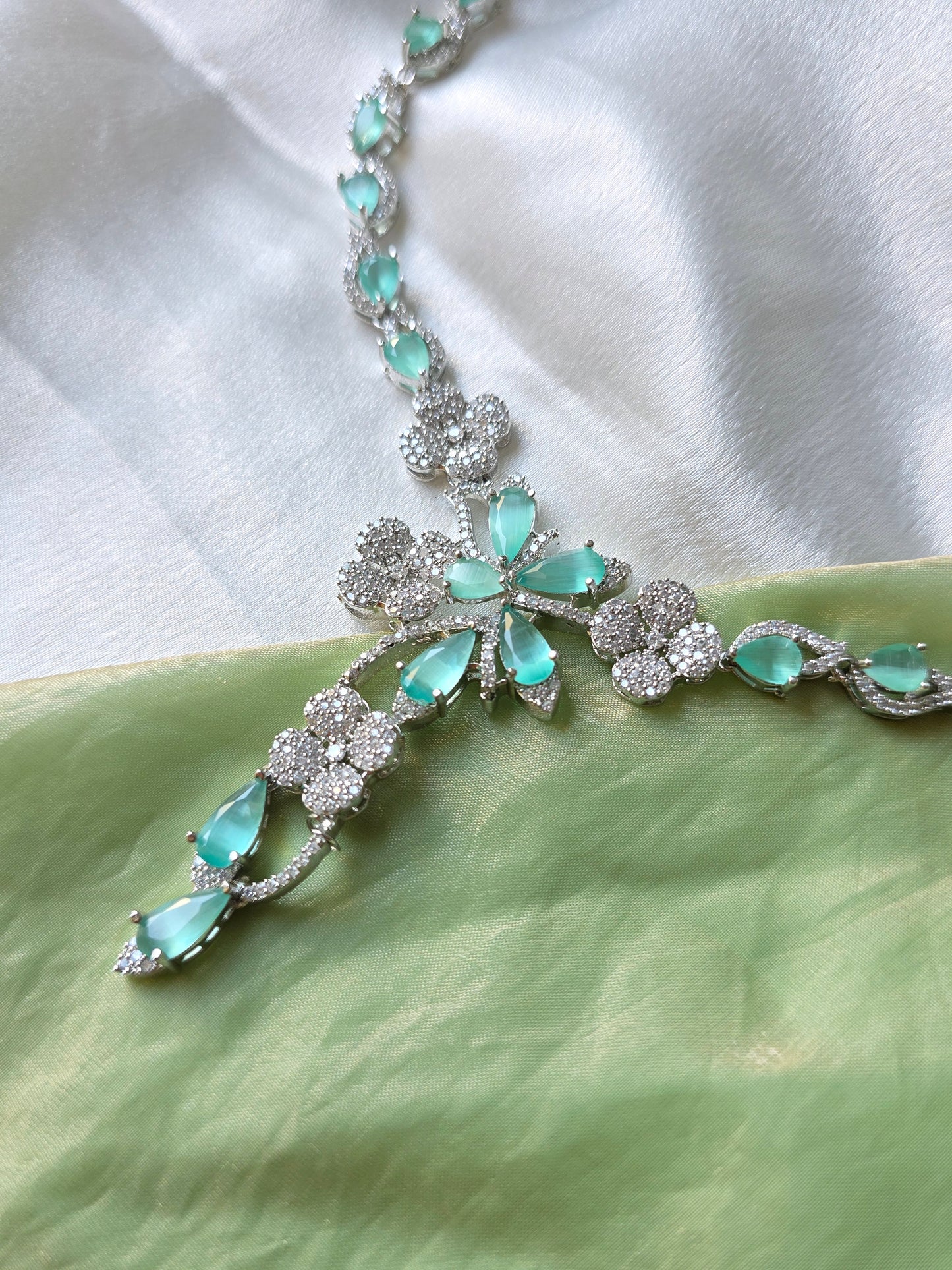 Berry Light Green AD Necklace