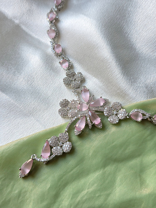 Berry Light Pink AD Necklace