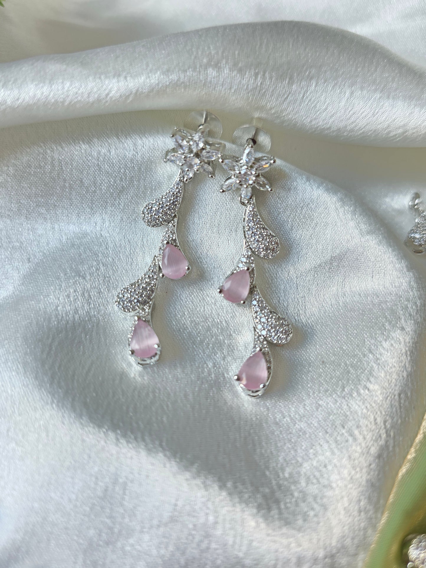 Velora Light Pink AD Necklace