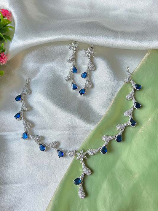 Velora Blue AD Necklace