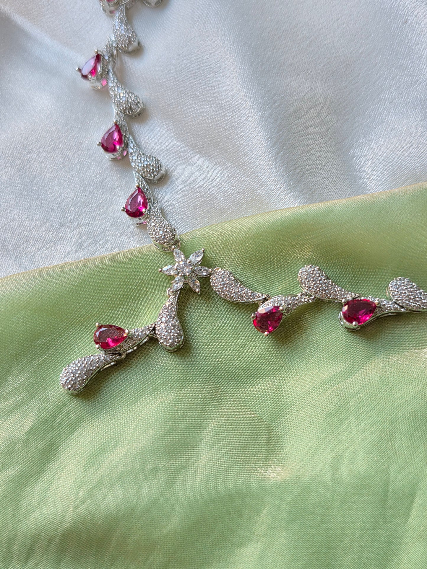 Velora Pink AD Necklace