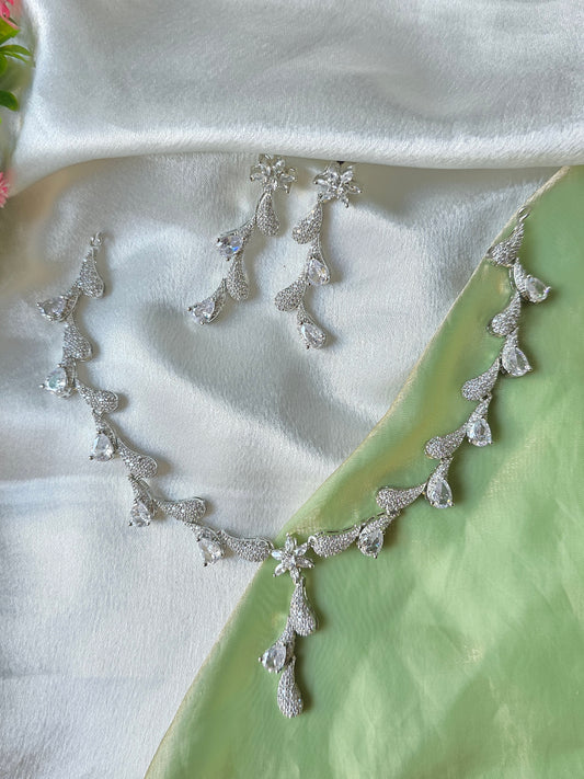 Velora White AD Necklace