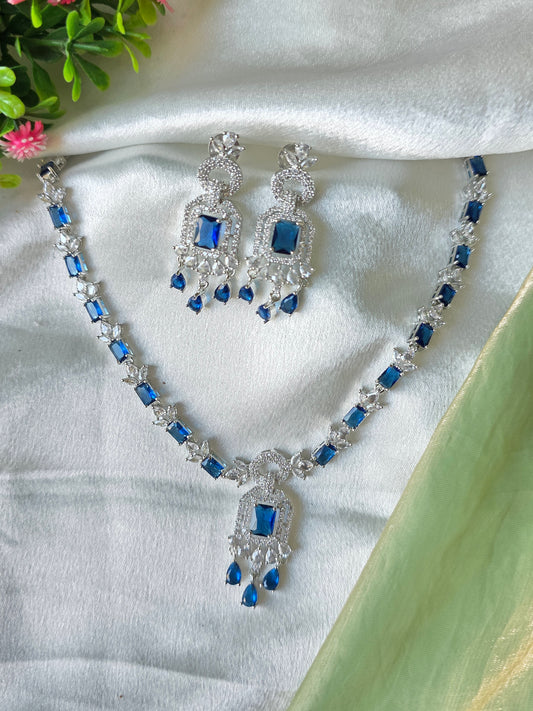 Elara Blue AD Necklace