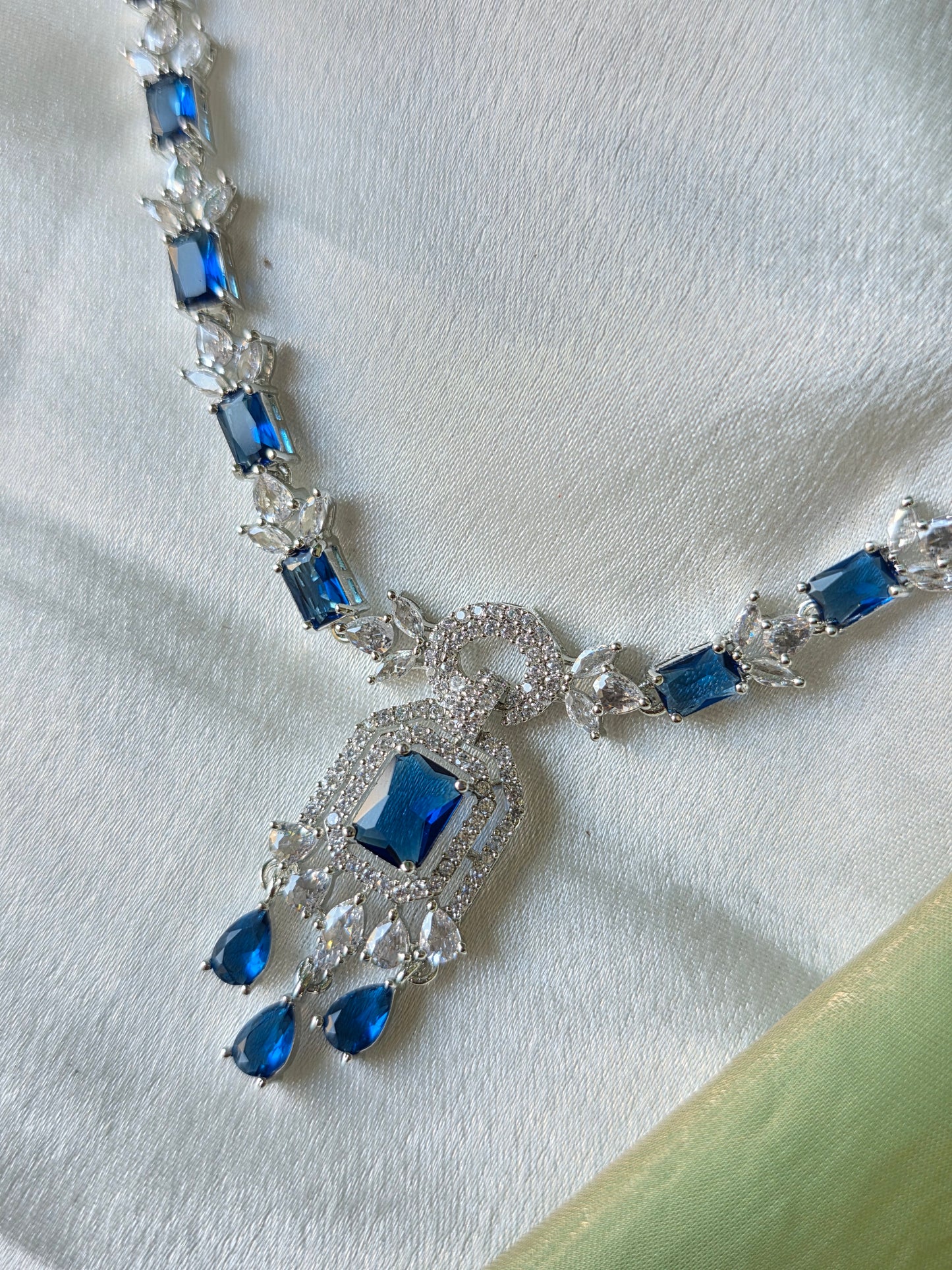 Elara Blue AD Necklace