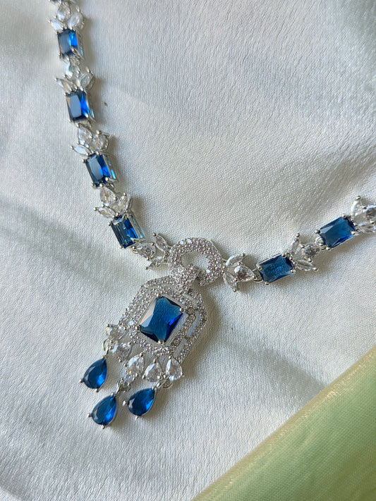 Elara Blue AD Necklace