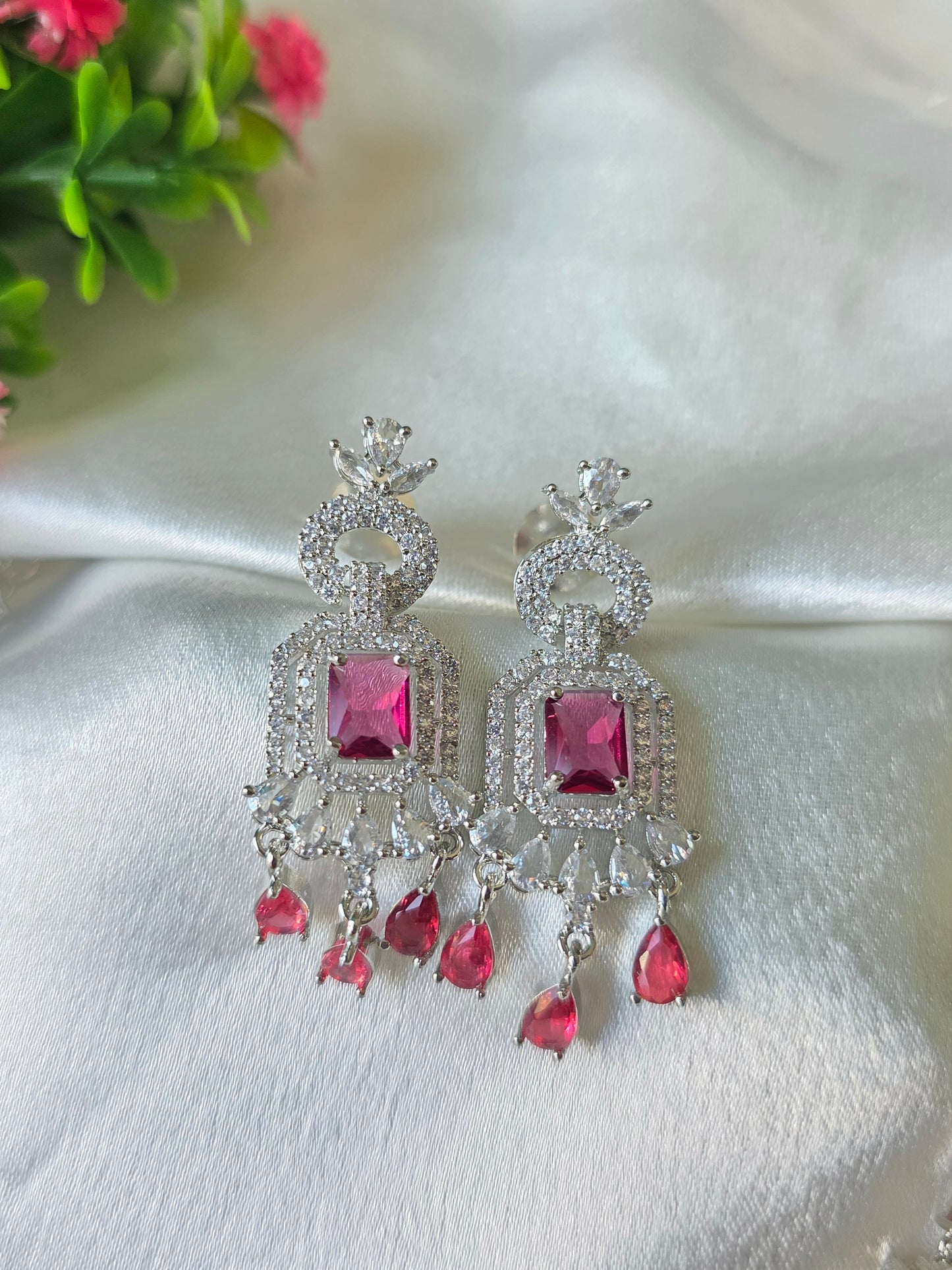 Elara Pink AD Necklace