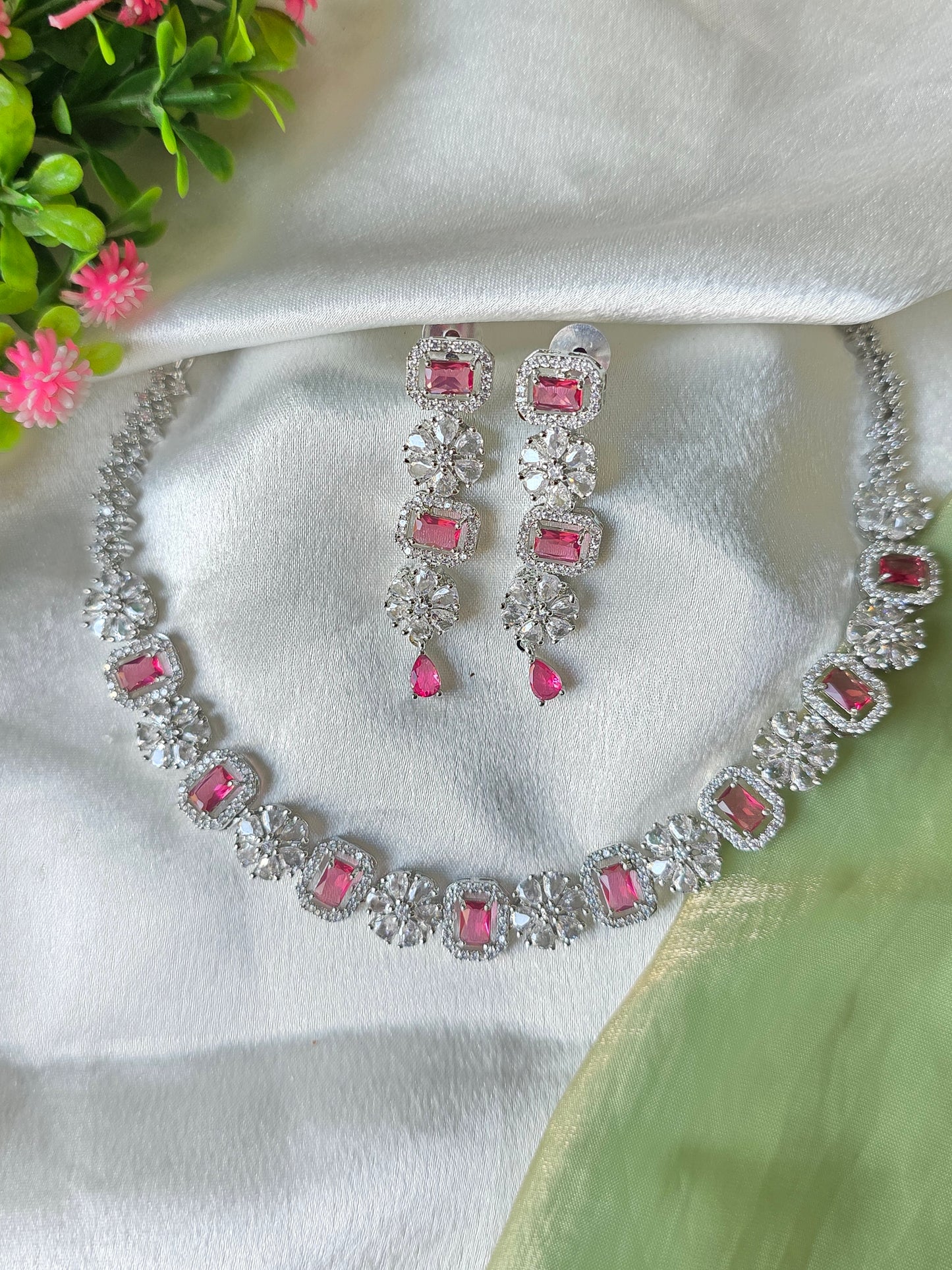 Turin Pink AD Necklace