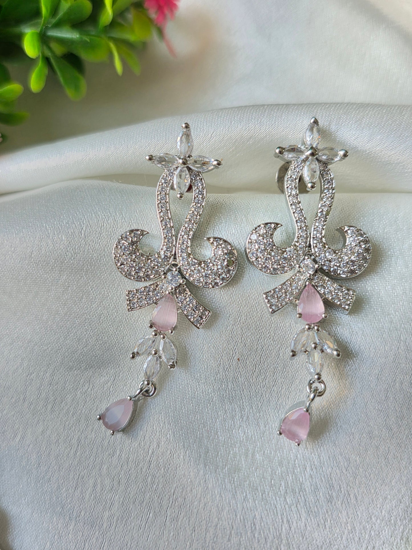 Celina Light Pink AD Necklace