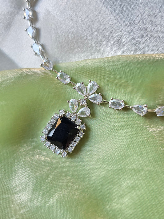 Rome Black AD Necklace