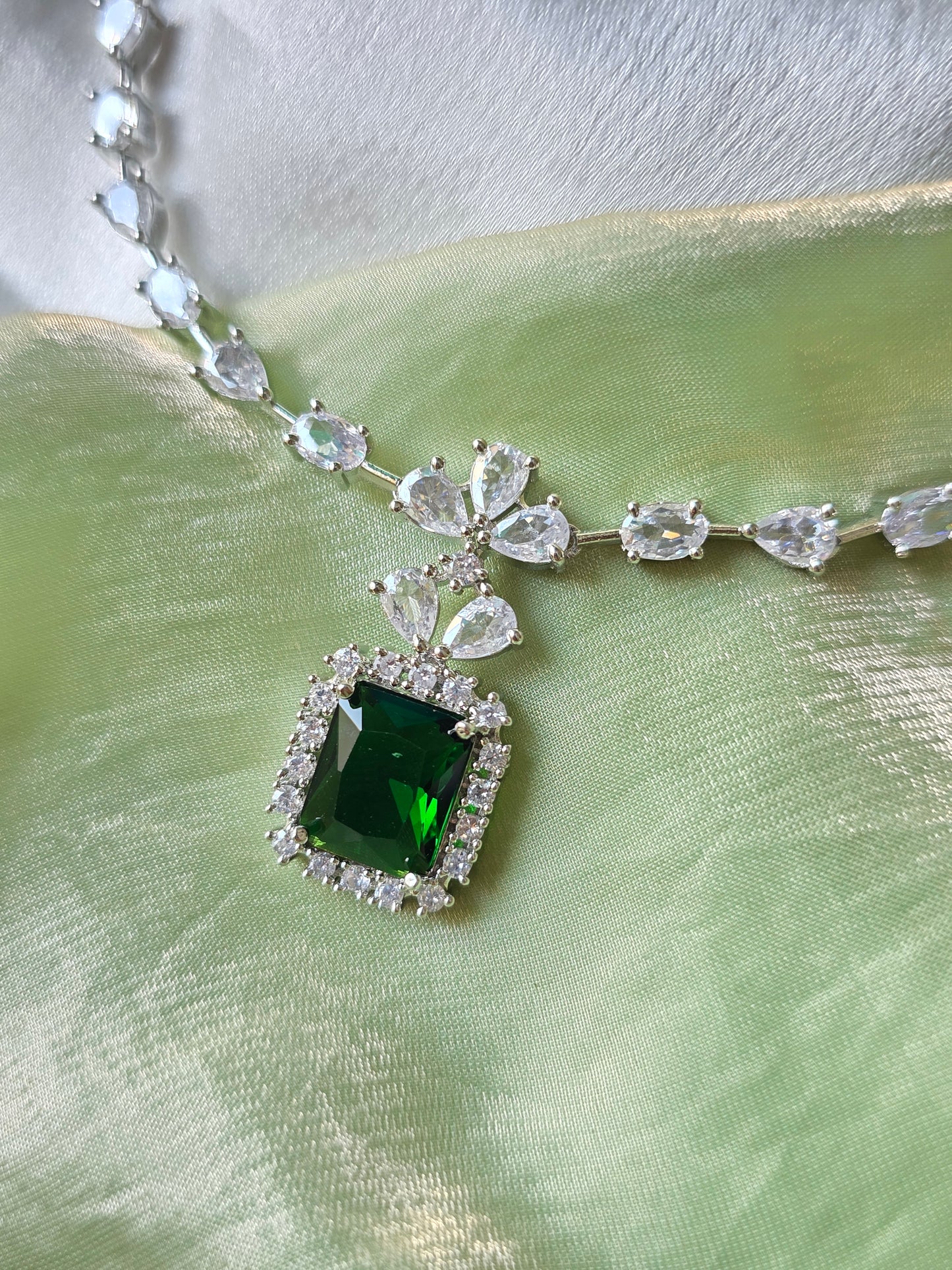 Rome Green AD Necklace