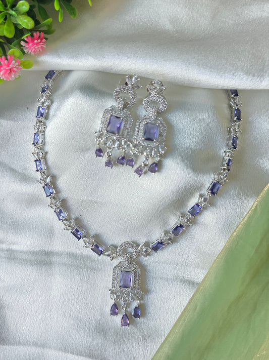 Elara Purple AD Necklace