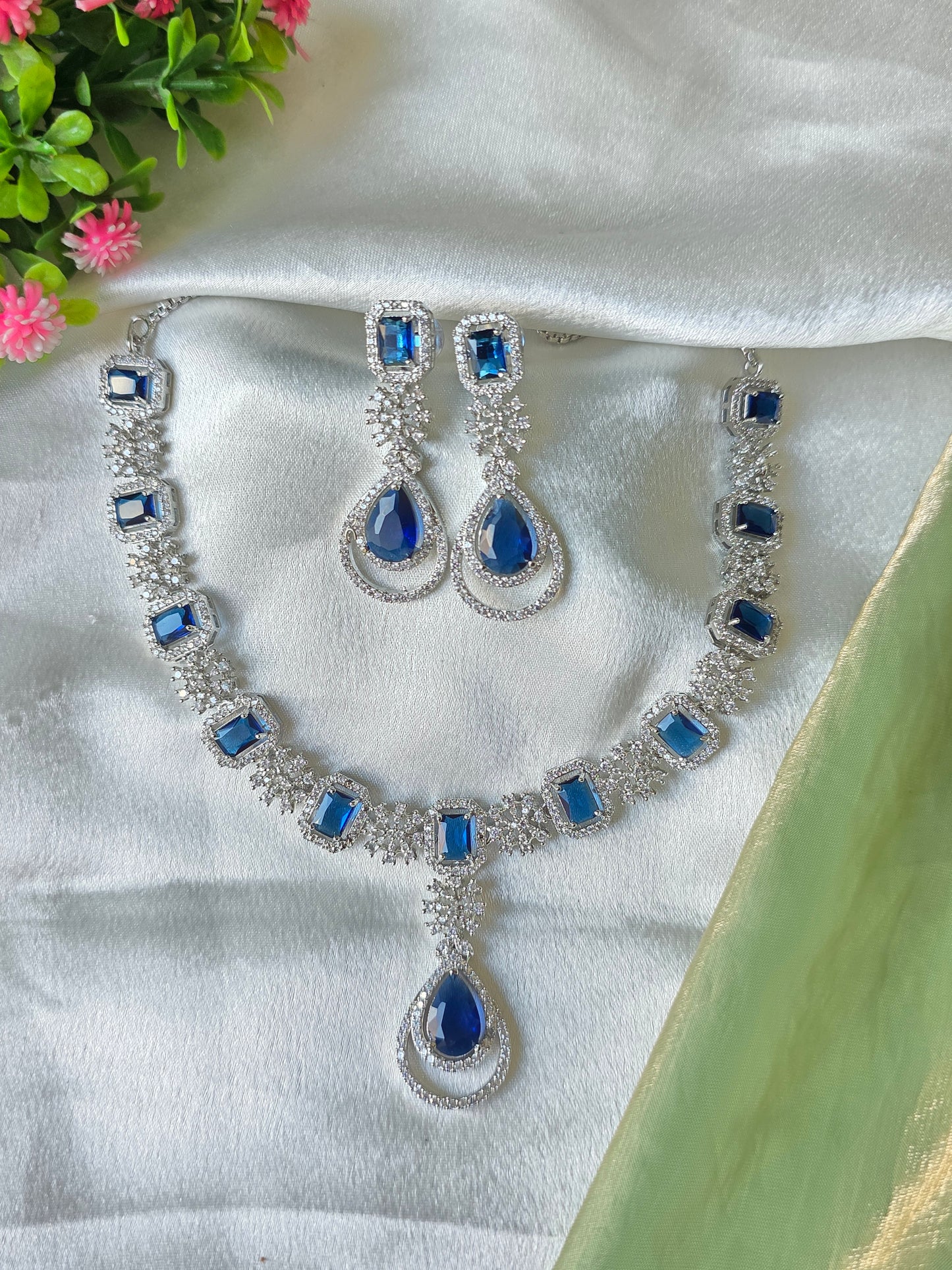 Savona Blue AD Necklace