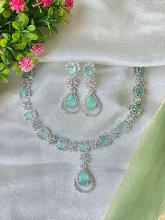 Savona Light Green AD Necklace